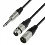 Cable De Audio REAN De Jack 6,3 Mm Estéreo A 1 XLR Macho Y 1 XLR Hembra 3 Mt - ADAM HALL K4YVMF0300