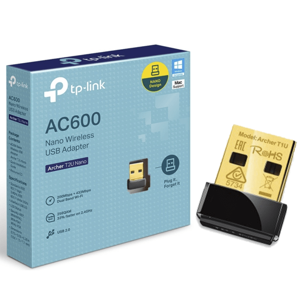 Placa de Red Usb Tp-Link Archer T2u Ac600 Nano Dual Band