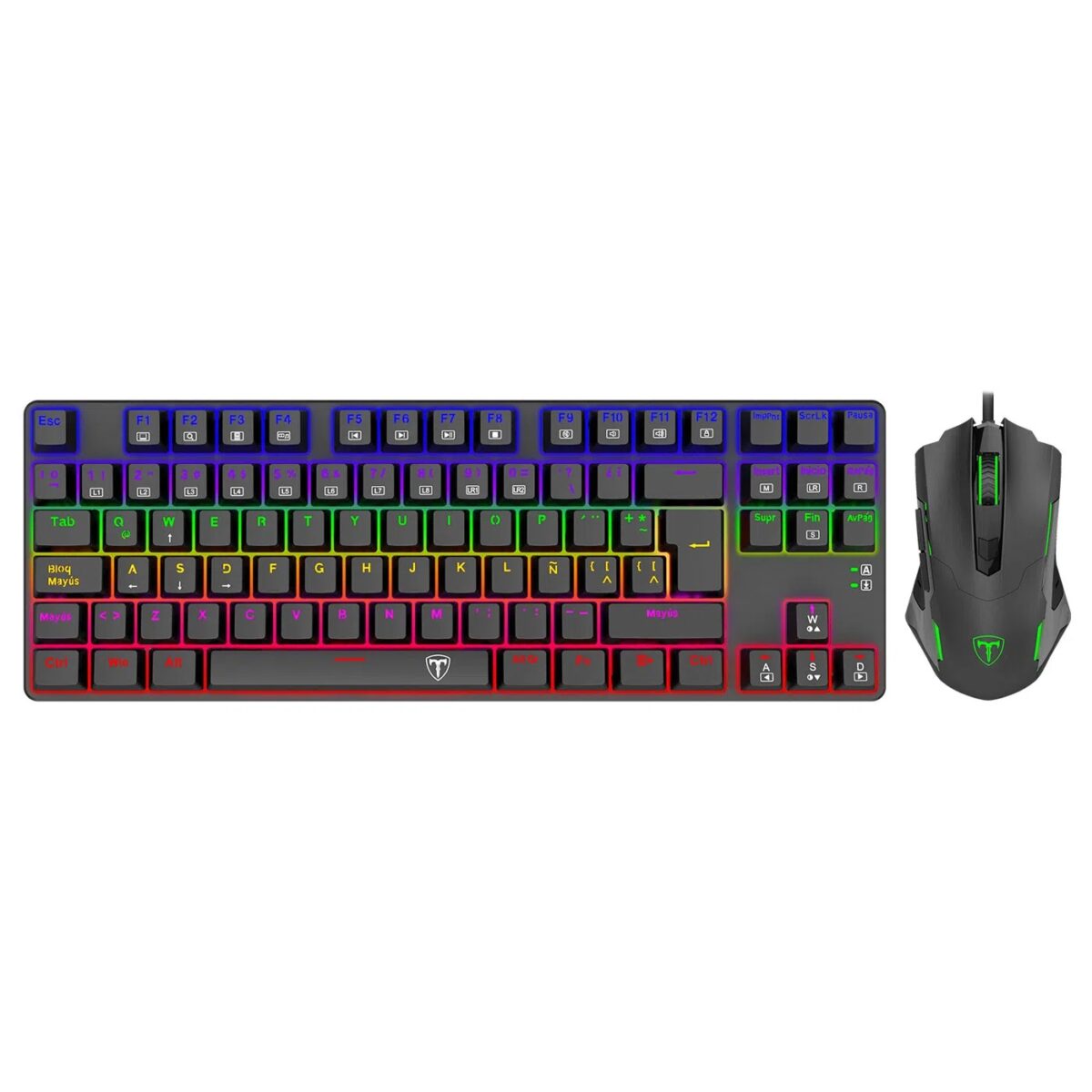 COMBO GAMER T-DAGGER ADVANCE FORCE MECANICO RGB T-TGS005 NEGRO (TECLADO + MOUSE)