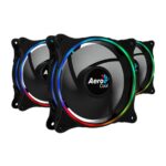 Kit de 3 Fanes Aerocool Eclipse 12 Pro (ARGB - Dual Ring) c/ Controladora y Control - Imagen 3