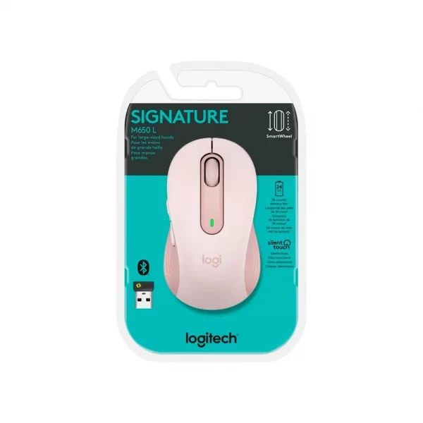 Mouse Inalámbrico Logitech Signature M650 rosa