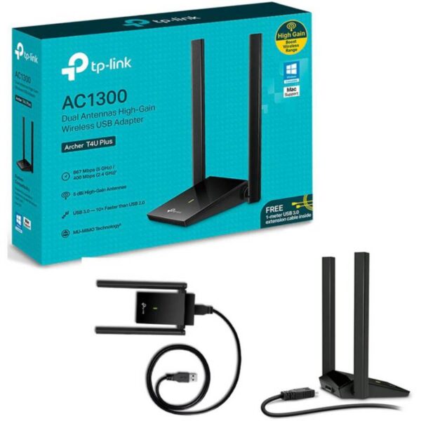 ADAPTADOR WIFI TP LINK ARCHER T4U PLUS AC1300 DUAL BAND