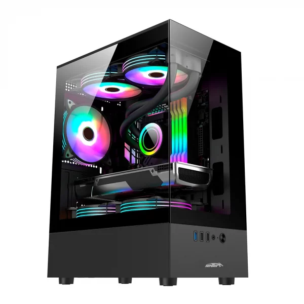 Gabinete Gamer Sentey H10 ARGB Vidrio Templado 5 Coolers Negro