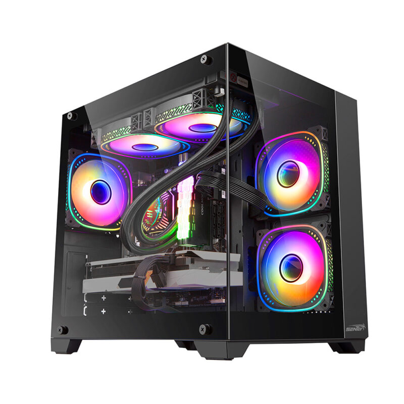 concepto-15918424 Gabinete Gamer Sentey A10 Black 5 Coolers GS-8000 Vidrio Templado Lateral - Imagen 1