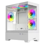 Gabinete Gamer Sentey H30 Vidrio Templado c/ 5 Coolers ARGB Blanco