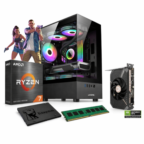 PC GAMER | Ryzen 7 5700 16GB 1TB RTX 5050 8GB 600W 80 Plus Bronce