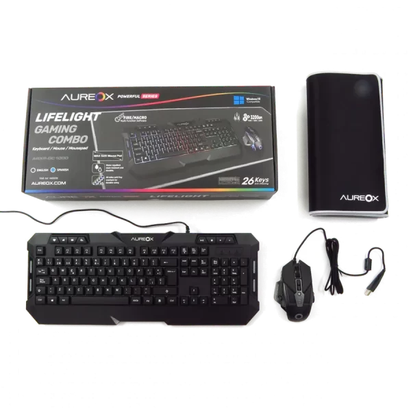 Combo Gamer Aureox Lifelight Teclado, Mouse y Mousepad GC1000