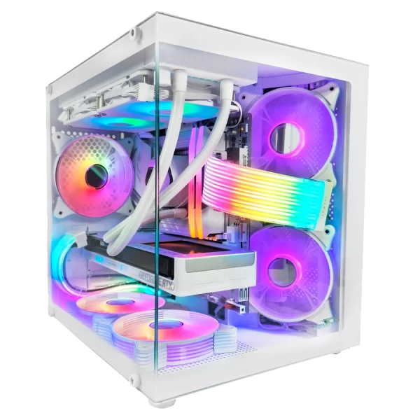 Gabinete Gamer Sentey Zeus White 5 Coolers ARGB Vidrio Templado