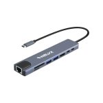 Hub Kelyx 8 en1 Tipo C HDMI SD USB 2.0 x2 / USB 3.0 x2 RJ45